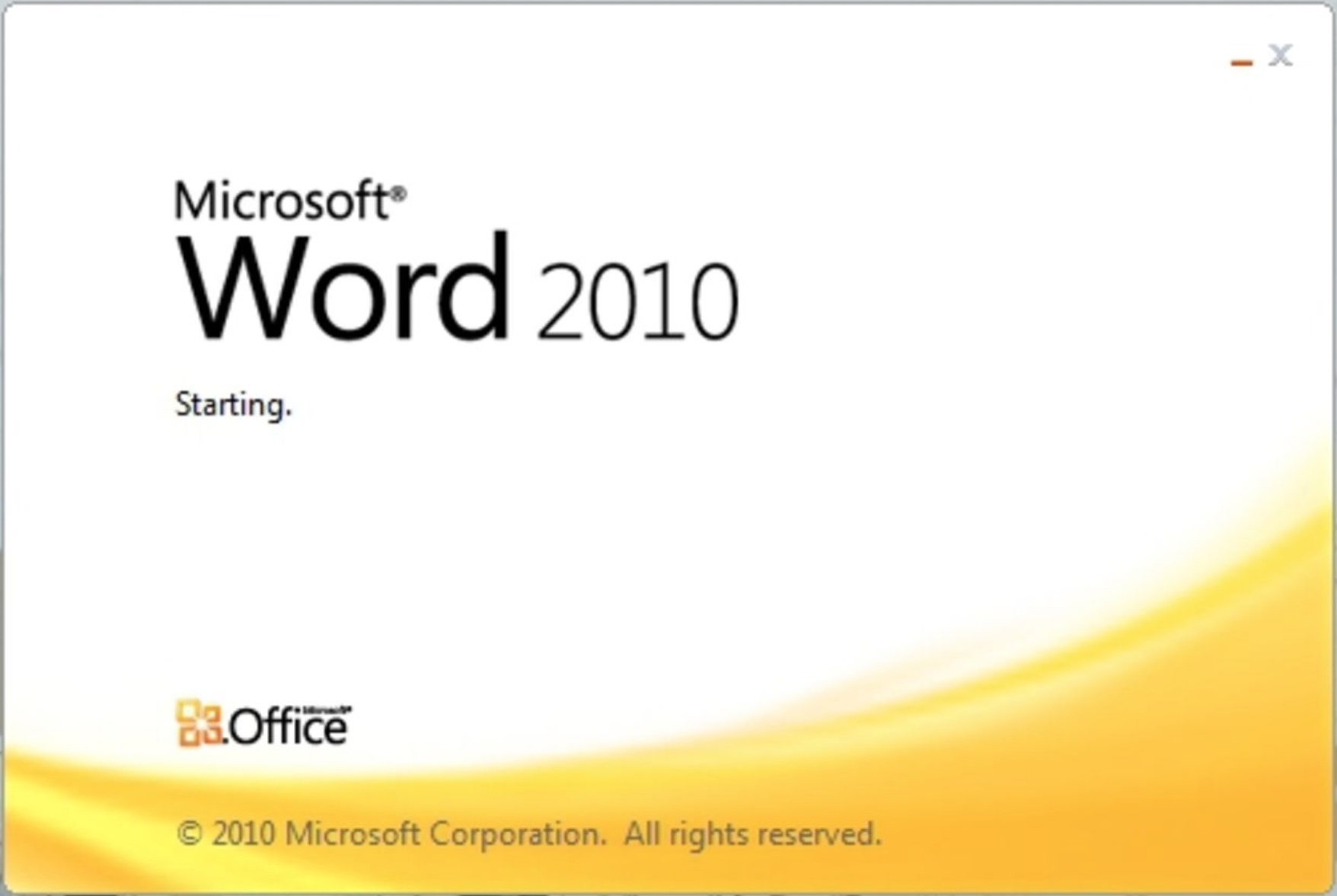 Microsoft Word 2010 Splash Screen (2010)